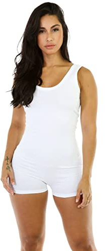 Boolavard Barboteuse Courte Combinaison Justaucorps Haut Sans Manches Femmes Stretch Blouse Lady Body