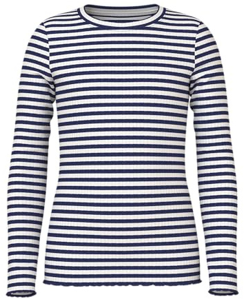 NAME IT Nkfvemma Glitter LS Slim Top, Cloud Dancer, 146-152