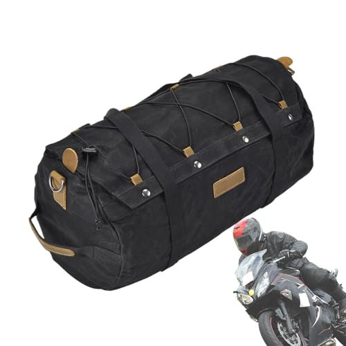 Motorcycle Luggage Bag Canvas Hangable Portable Rear Bike Storage Backpack
