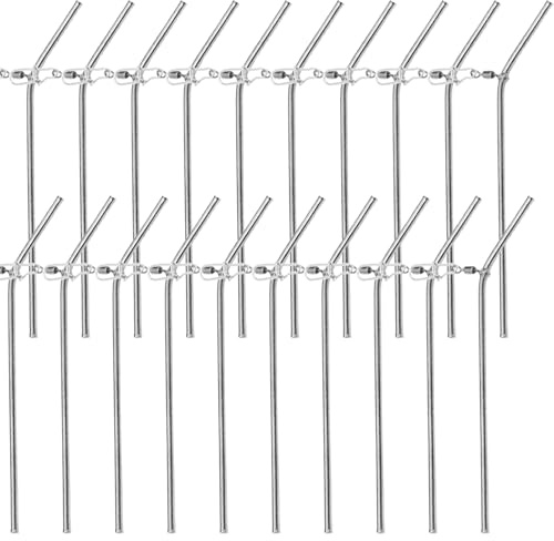 GOMETY Set di 20 boom anti-groviglio in metallo, distanziatori da pesca, 9/12 cm, per la pesca, accessori per la pesca alla carpa, per la pesca di base, per la pesca