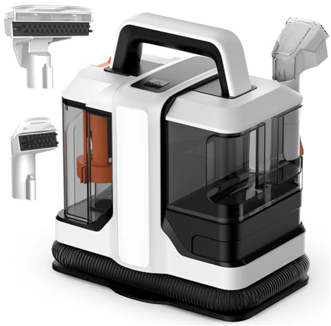 Macchina per la pulizia dei tappeti con potente aspirazione e doppi serbatoi rimovibili per un'efficace rimozione delle macchie su tappeti, scale e tappezzeria