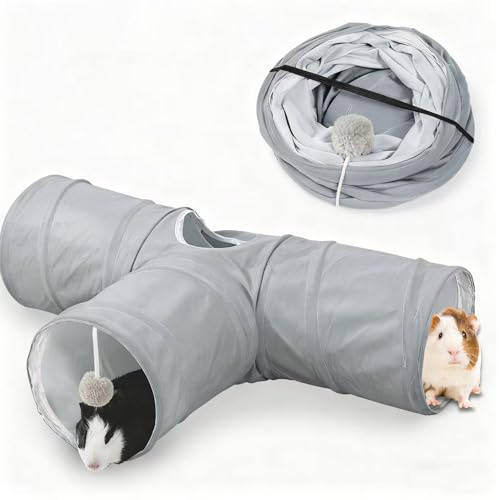 JanYoo Tunnel a 3 vie per conigli, porcellini d'India, per piccoli animali domestici, porcellini d'India, topi