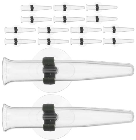 SEWACC Lot de 16 Tubes en Plastique Transparent avec Ventouses pour Fleurs – Tubes à Eau Floraux Réutilisables Vase Tubulaire pour Fleurs Tuyau de Stockage D’Eau pour Compositions