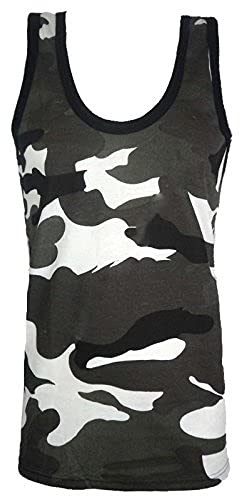 Mens Camouflage Vest Sleeveless Muscle Top Jungle Combat Military Gym Shirts Army Fitness Performance Training Bodybuilding for Hunting Jungle Hiking