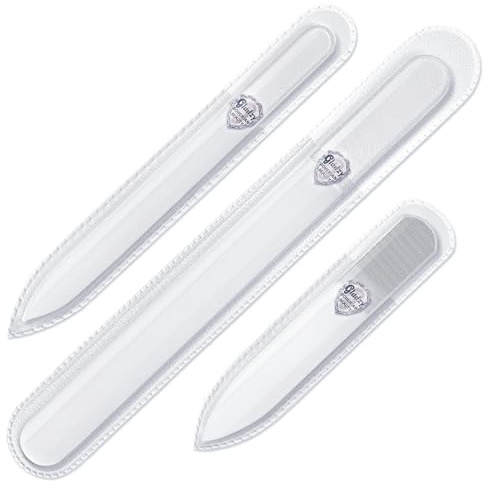 Set Lime per Unghie in Vetro Ceco - Lucidante Multi-funzione, Rimuovi Cuticole di Precisione, Superficie Incisa, Manicure e Pedicure, Cura Delle Unghie e Art Professionale