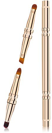 1 x Lippenstiftpinsel, einziehbarer Lippenpinsel, Lidschattenpinsel mit Deckel, tragbarer Augenbrauenpinsel.