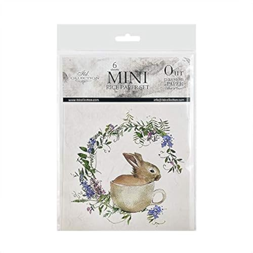 ITD Collection – mini rispapper kreativt set 14,8 x 14,8 cm (6 ark), Decoupage rispapper för scrapbooking och hantverk, flerfärgad (RSM039- HS code 48021000)