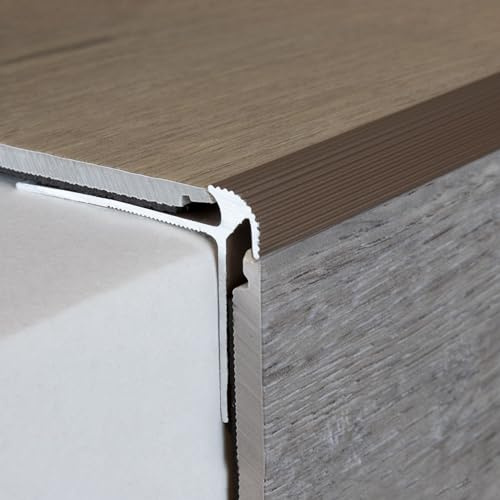 PROVISTON | Profilo per angoli e gradini | Alluminio | 40 x 30 x 5 x 1000 mm | Bronzo Chiaro | Profilo metallico | Profilo per scale