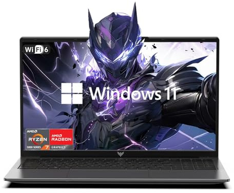 KAIGERR Light Gaming Laptop, ΑΜD Ryzen 7 5700U(8C/16T, Up to 4.3GHz), 16GB RAM 512GB NVMe SSD, 2026 Laptop Computer, 15.6 IPS Laptop, WiFi 6, Numeric Keypad, HDMI Type-C USB 3.2 Multitasking Laptops