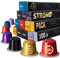 Strong Coffee Variety Pack: 100 Nespresso Compatible Pods. Test-Winning Capsules. 6 Different Varieties