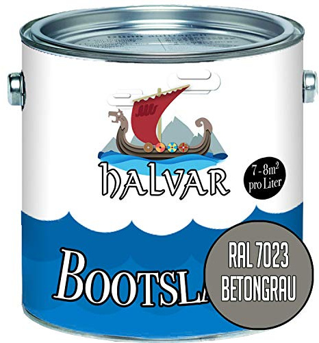Halvar 2-K SEIDENMATT - Barniz para barcos RAL 7000-7047, para fibra de vidrio, poliéster y plástico, 2 componentes, incluye Endurecedor., Gris