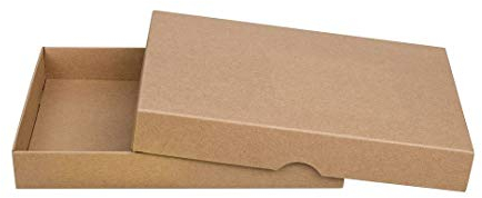 Natürlich verpacken Faltschachtel 13,6 x 18,6 x 2,5 cm, Braun, mit Deckel, Jade Kraftkarton - 10 Schachteln/Set
