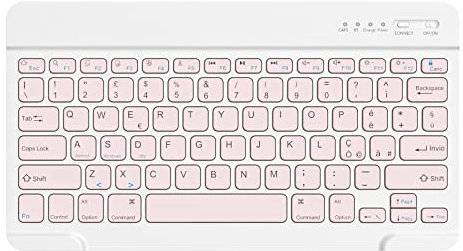 HZD Tastiera Wireless Bluetooth, Rechargeable Tastiera Universale Ultra Sottile per Tablet, per Tablet Samsung/IOS/Android/Windows/Telefoni, Layout Italiano QWERTY