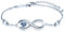 Silber 925 Damen Armband - Glänzendes Accessoire - Eleganter Schmuck für Damen und Mädchen - Einstellbare Länge - Herz mit Kristallen - Infinity Unendlichkeits-Symbol - Kommt mit Geschenkbox