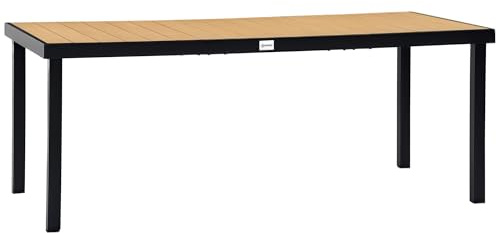 Outsunny Table à Manger de Jardin pour 8 Personnes, Table de Jardin extérieure en Aluminium, pour Patio, terrasse, 190 x 90 x 74 cm, Bois Naturel