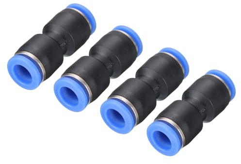 QUARKZMAN Push Connector Montering 8mm Slang OD Snabb Anslutning Luft Linje Rör Rak Montering Pneumatisk Kontakt Svart 4 st