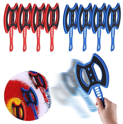 Stiatu 8-Pack Throwing Axes for Bristle Target – Red & Blue Durable Plastic Axes Set, 4-Dart Set per Color