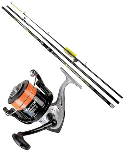 Kit Surfcasting Caña Trabucco modelo Sonic 3 piezas 4,20 m 200 g + carrete Trabucco (caña + carrete Dayton 8000)