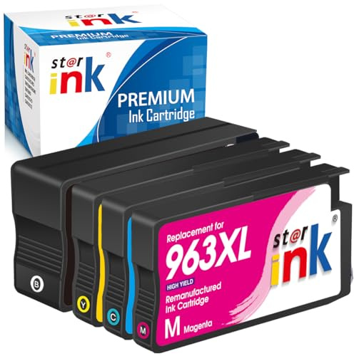 Starink 963XL Wiederaufbereitet Druckerpatronen Kompatibel für HP 963XL Multipack für HP Officejet Pro 9012e 9010 Patronen 9010e 9012 9014 9014e 9020 9020e 9022 9022e 9025e 9015e 9016e 9019