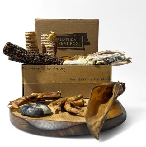 Dog & Field Middy Meaty 15 Piece Natural Dog Treat Box – 100% Natural Dog Chews & Treats. Chicken Feet, Rabbit Ears with Fur, Fish Skin, & More | Long-Lasting & Hypoallergenic