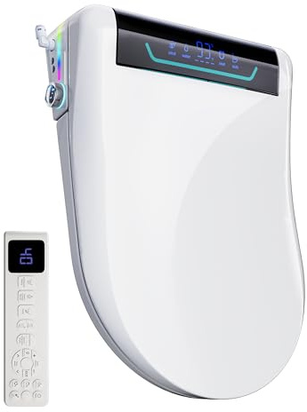 Smart WC-sitze mit Bidet Funktion, Japanische Toilette Sitz Beheizbare Klobrille mit Automatischem Deckel, Elektronisches Bidet mit Warmwasser und Trockner, Aufsatz für Toilette mit Fernbedienung