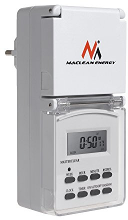 Maclean MCE08G Digital Zeitschaltuhr für Außenbereich mit 10 Programmen
