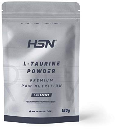 HSN L-Taurina en Polvo | 150g | 3 Gramos de Taurina por Dosis Diaria | 100% Pura Sin Añadidos ni Excipientes | No Incluye Dosificador | No-GMO, Vegano, Sin Gluten
