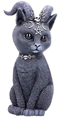Nemesis Now Figura Grande de Gato Oculto con Cuernos de Pawzuph, Negro, 26,5 cm