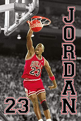 Close Up Michael Jordan - NBA Poster (23 Slam Dunk) (GröÃƒþe: 61cm x 91,5cm) - Basketballspieler Plakat Dunking
