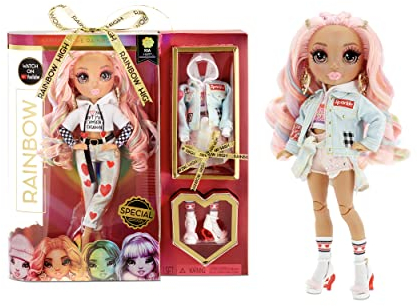 Rainbow High Special Edition Modepuppe - KIA HART - Valentinstag-Puppe mit Buntem Haar und Puppenständer - inkl. Outfits, Accessoires und mehr - Geschenk und Sammelpuppe für Kinder ab 6 Jahren