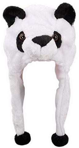 VPbao Chapeau Cache Oreilles Peluche Bonnet Animal pour Femme/Homme Enfants Cagoule Echarpe Panda