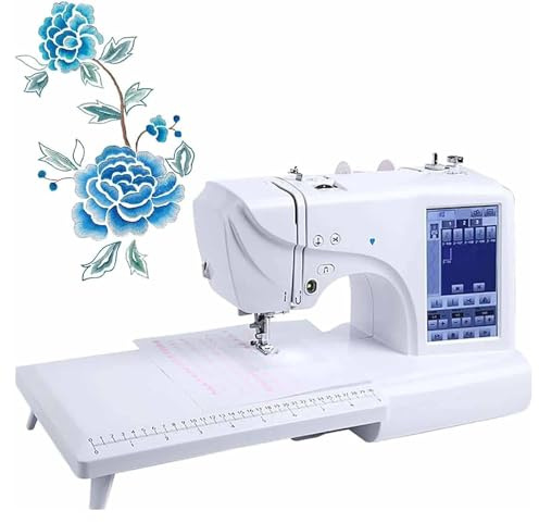 DPLXFPP Machine À Broder Électrique, Machine À Coudre Automatique avec Grand Écran Tactile LCD, Outil Broderie DIY, 210 Lettres Intégrées Et 30 Bordures De Motifs, Couture Simplifiée