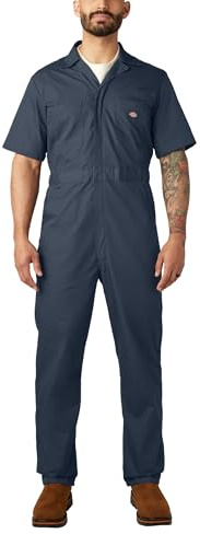 Dickies Mens Short Sleeve Coveralls, Dark Navy, M