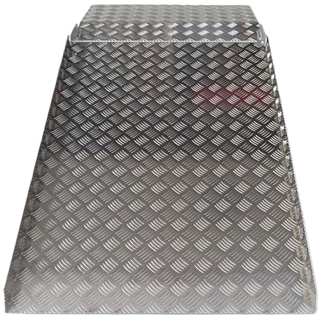 WORHAN Rampa Umbral Rígida para Sillas de Ruedas Plataforma de Carga Altura Variable Regulable Superficie Antideslizante Aluminio Anodizado TR157