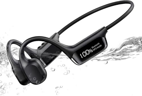 doucdoft Casque Conduction Osseuse Natation, Nager Ecouteur IPX8 Waterproof, avec Lecteur MP3 Intégré et Mémoire 32G, écouteurs Piscine Bluetooth 5.4 sans Fil, Le Cyclisme et La Course à Pied