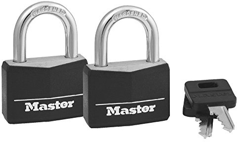 Master Lock Covered Padlocks with Key, Outdoor Locks, 2 Pack, 141T