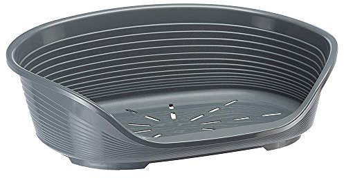 Ferplast Panier Chien Panier Chat 100% en Plastique, Respirante et Antidérapante Siesta Deluxe, 49 x 36 x 17,5 cm, Gris