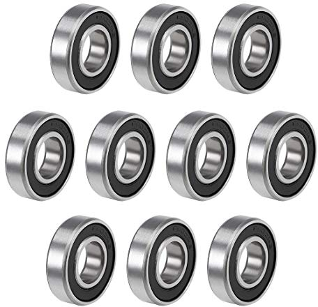 sourcing map 10St Rillen Kugellager 6900-2RS Z2 Doppelt Geschirmt Kohlenstoffstahl 10mm X 22mm X 6mm