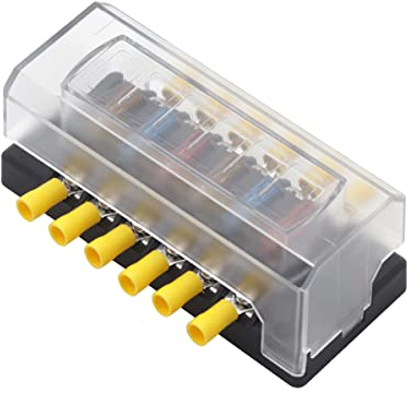 6 Fach Sicherungshalter 12volt - 32volt KFZ Sicherungskasten Boot Wohnmobil Wohnwagen Solaranlage Wohnmobilanhänger Auto Sicherungsblock Rote LED Anzeige