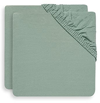 Jollein Spannbettlaken Boxspringbett Jersey 75x95cm - aschgrün - 2 Stück