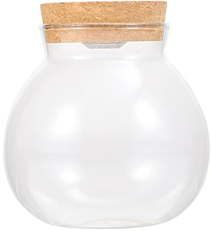 Kork Micro Landschaft Ökologischen Flasche Klar Glas Anlage Terrarium Container Fisch Tank Runde Glas Aquarium Ball Nacht Lichter