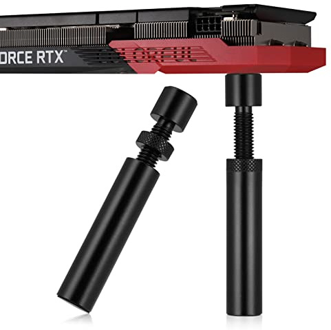 JIZZU GPU-fäste höjdjusterbar, 2 stycken grafikkortsstöd, GPU-hållare, svart grafikkorts-GPU-hållare av aluminium, 72 mm – 120 mm