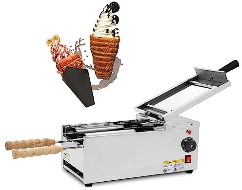 HYQNG Camino Commerciale per Torte 1600W Rullo per Camino per Pane Gelato, Forno Elettrico ad Alta Temperatura con 2 rulli, Rullo Elettrico per Cake Pop, Macchina per Ciambelle, Rullo per Pane