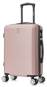 CELIMS - Valise Cabine 55x35x25 Rigide ABS Légère | Bagages Cabine Avion Enfant et Adulte pour Week-End et Déplacements d’Affaires | Rose Gold
