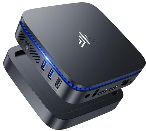 NiPoGi Mini PC AK1PLUS 12. Gen Alder Lake-N97 (hasta 3,6 GHz), 16GB DDR4 512GB M.2 SSD Mini computadora con Pantalla 4K con WiFi 2.4G/5G|BT4.2|RJ45, Mini PC de Escritorio para Oficina/Escuela/Zuhause
