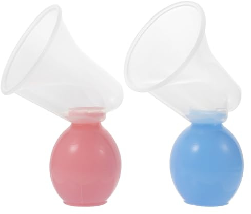 Totority Manual Breastmilk Sucker Hand Pump with Silicone Trumpet Cover for Comfortable Quiet Breastfeeding Milk Expression at Home 6 Sets Breastfeeding Supplies for New Mothers