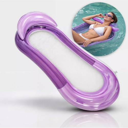 Materassino Gonfiabile Mare Con Cuscino - Materassino Mare Con Rete Sospesa Confortevole, Supporto Fino a 250 Libbre, 160x84 cm - Relax in Piscina, Mare e Lago - Ideale Come Amaca Da Mare (VIOLA)