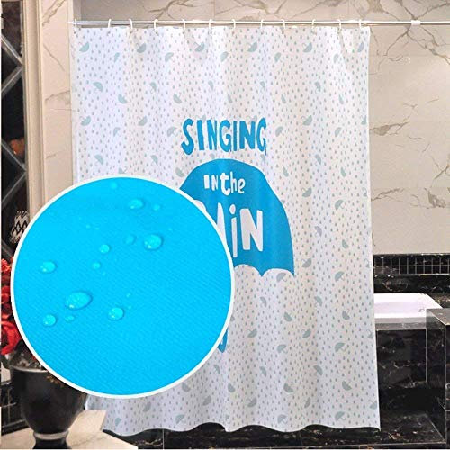 Shower Curtain Cortina de Ducha de partición de Moho de baño Impermeable para el Agua, Dibujos Animados de baño de baño Lindos Estilo Paraguas de Ducha de baño Hermosas Cortinas de Ducha de baño - Ti