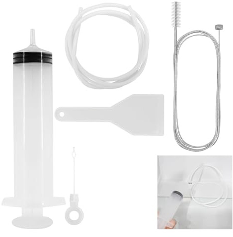 XinYangMao Kit Pulizia Frigorifero 5 Pezzi, Spazzola Sbrinatore per Fori di Scarico, Set per Pulizia Profonda e Manutenzione Congelatore, Accessori per Igiene Casa