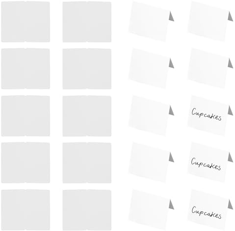 50Pcs Foldable Wedding Place Cards, Double Sided Blank White Table Seating Tags for Banquet Birthday Party